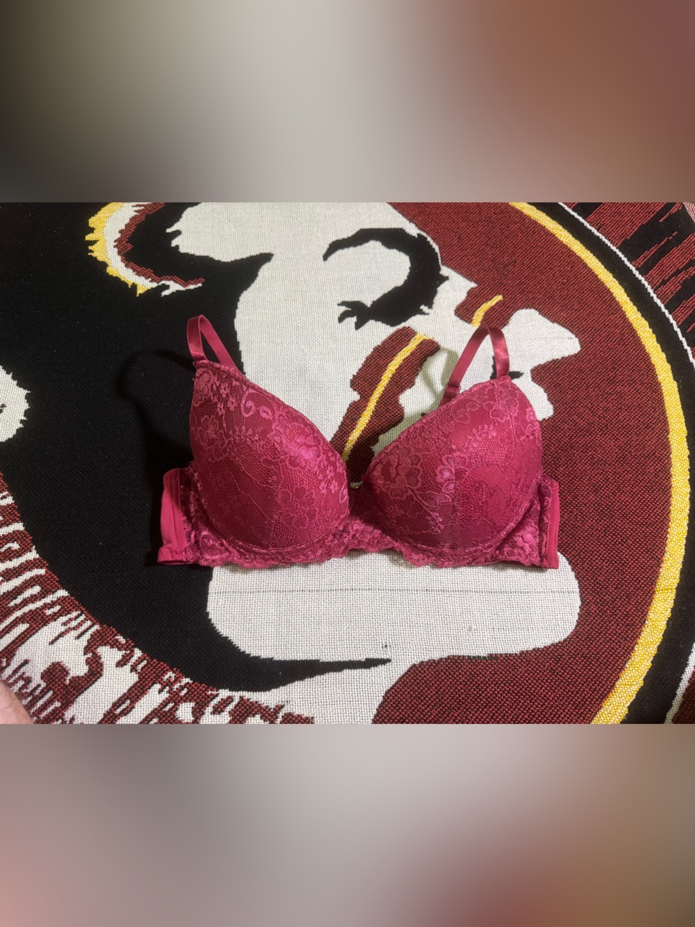 Rachel Zoe Lace Push-Up Bra in Raspberry